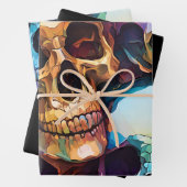 Funky Skulls Geschenkpapier Set (Beispiel)