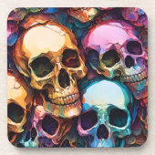 Funky Skulls Getränkeuntersetzer (Vorderseite)