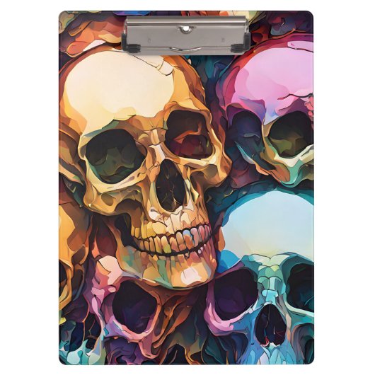 Funky Skulls Klemmbrett (Vorderseite)