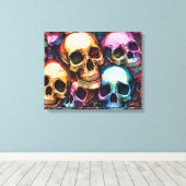 Funky Skulls Leinwanddruck (Insitu (Holzboden))
