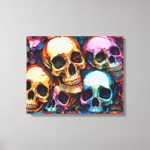 Funky Skulls Leinwanddruck