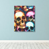 Funky Skulls Leinwanddruck (Insitu (Holzboden))
