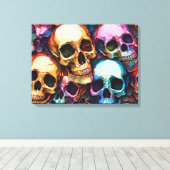 Funky Skulls Leinwanddruck (Insitu (Holzboden))