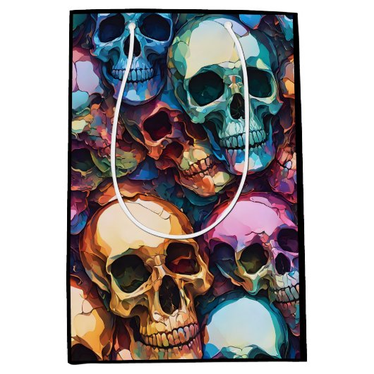Funky Skulls Mittlere Geschenktüte (Vorderseite)
