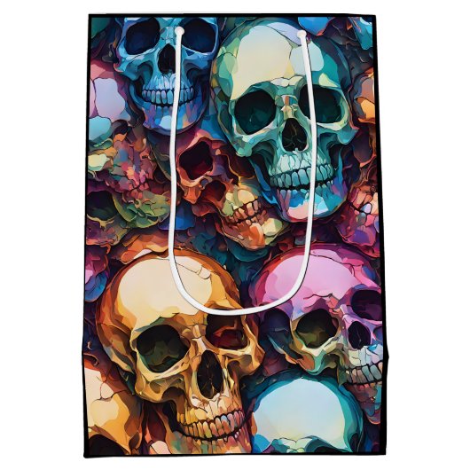 Funky Skulls Mittlere Geschenktüte (Rückseite)