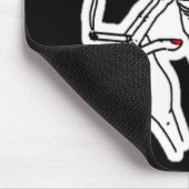 Funky Smoking Alien mit roten Nägeln Mousepad (Ecke)