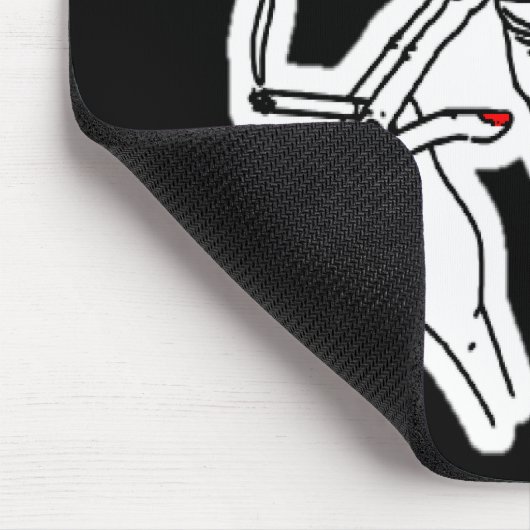 Funky Smoking Alien mit roten Nägeln Mousepad (Ecke)