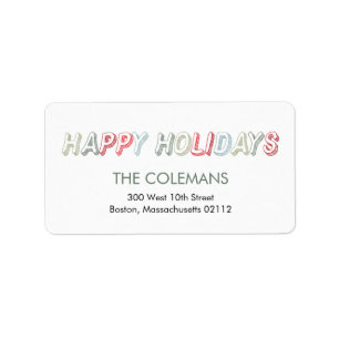 Funky Snapshots Holiday Address Labels Adressaufkleber