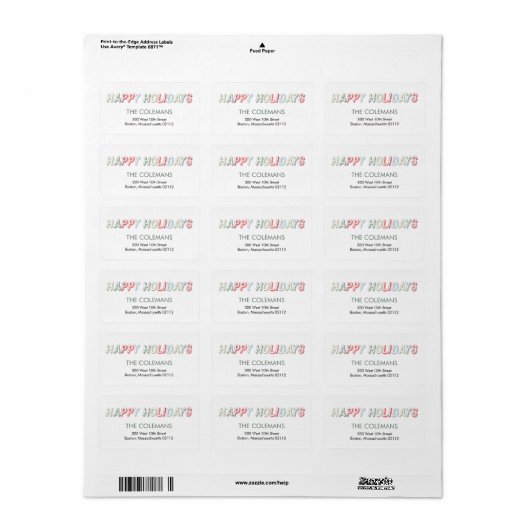 Funky Snapshots Holiday Address Labels Adressaufkleber (Vorne)