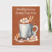 Funky Snowflake Hot Chocolate Winter Card Karte (Vorderseite)