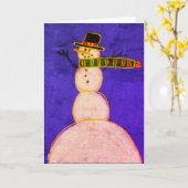 Funky Snowman Abstrakt Art Karte (Gelbe Blume)