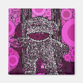 Funky Sock Monkey Circles Pop Art Magnet (Vorne)