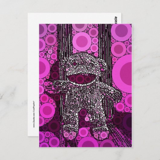 Funky Sock Monkey Circles Pop Art Postkarte (Vorne/Hinten)