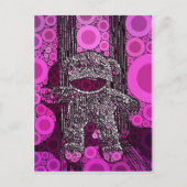 Funky Sock Monkey Circles Pop Art Postkarte (Vorderseite)