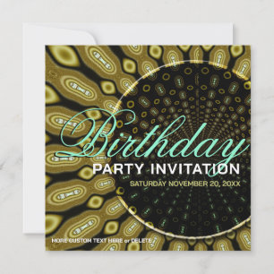 Funky Solar Sonnenblumen Olive Green + Minze Party Einladung