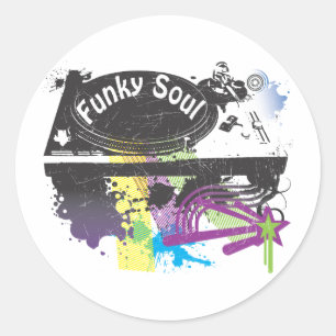 Funky Soul Runder Aufkleber
