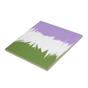Funky Spiky ZigZag Abstrakte Genderqueer-Stolz-Fla Fliese