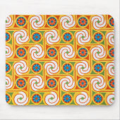 Funky Spiral 1970er Retro Fashion Swirl Mousepad (Vorne)