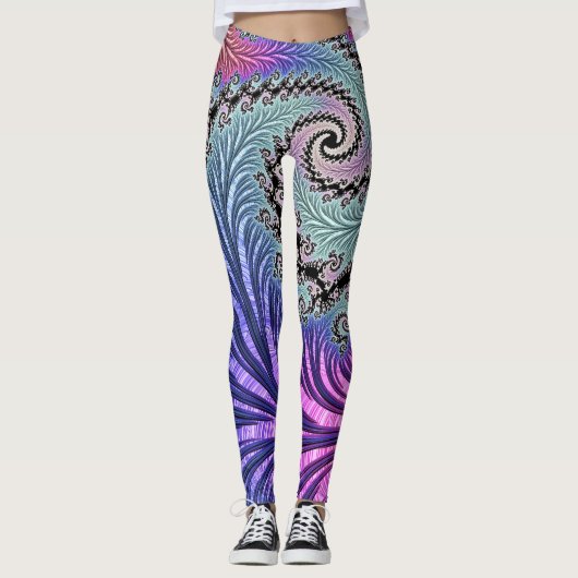 Funky Spiral-Fraktal Leggings (Vorderseite)