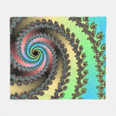 Funky Spiral Pastel Rainbow Fraktal Fleecedecke (Vorderseite (Horizontal))