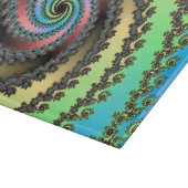 Funky Spiral Pastel Rainbow Fraktal Schneidebrett (Ecke)