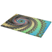 Funky Spiral Pastel Rainbow Fraktal Schneidebrett (Ecke)