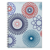 Funky Spirograph Geometric Muster Blau Notizblock (Vorderseite)