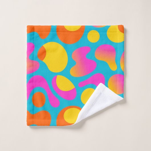 Funky Splash – Boogie Abstract Retro Handtuch Badhandtuch Set (Waschlappen)