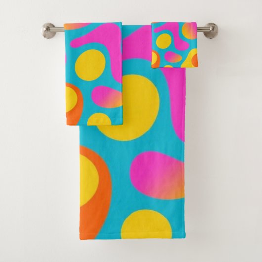 Funky Splash – Boogie Abstract Retro Towel Badhandtuch Set (Insitu)