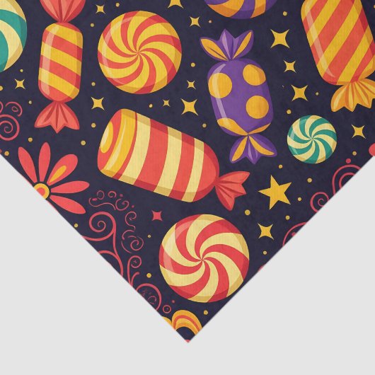 Funky Spooky Candy und Jack-o' Lanterns Halloween Seidenpapier (Ausschnitt)