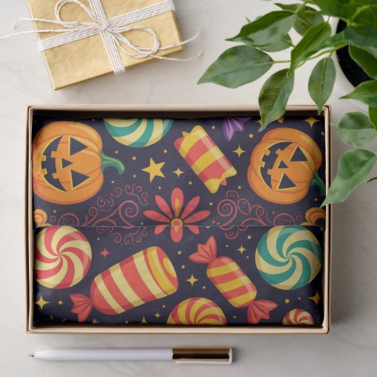 Funky Spooky Candy und Jack-o' Lanterns Halloween Seidenpapier (Geschenk)