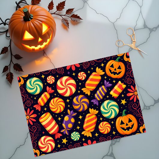 Funky Spooky Candy und Jack-o' Lanterns Halloween Seidenpapier
