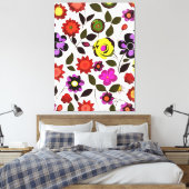 Funky Spring Flowers Seventies Style Leinwanddruck (Insitu (Schlafzimmer))