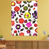 Funky Spring Flowers Seventies Style Leinwanddruck (Insitu (Wohnzimmer))