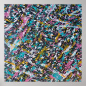 Funky Spritzer Art on Black Poster (Vorne)