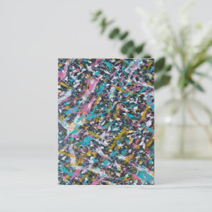 Funky Spritzer Art on Black Postkarte