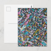 Funky Spritzer Art on Black Postkarte (Vorne/Hinten)
