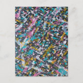 Funky Spritzer Art on Black Postkarte (Vorderseite)