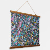 Funky Spritzer Art on Black Wandteppich Mit Holzrahmen (Gewinkelt)