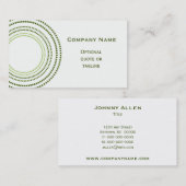 Funky Square Dots Business Card, Clover Green Visitenkarte (Vorne/Hinten)