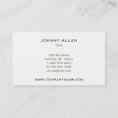 Funky Square Dots Business Card, Clover Green Visitenkarte (Rückseite)