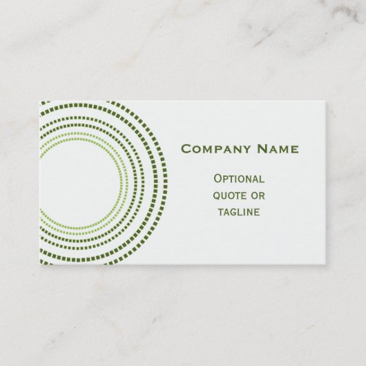 Funky Square Dots Business Card, Clover Green Visitenkarte (Vorderseite)