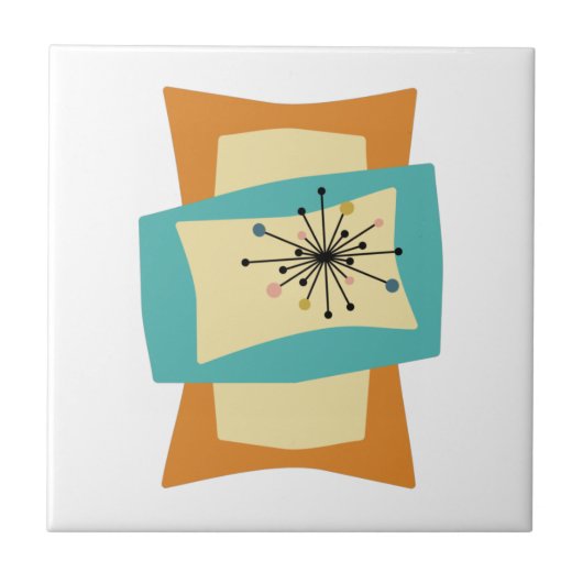 Funky Squeezed Rectangle Mitte des Jahrhunderts Fliese (Vorderseite)