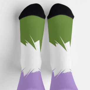 Funky Stacheliges ZickZack Abstract Genderqueer St Socken