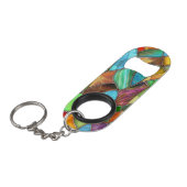 Funky Stains Glass Vibes Mini Flaschenöffner (Vorderseite Schrägansicht)