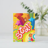 Funky Star Postcard Postkarte (Stehend Vorderseite)