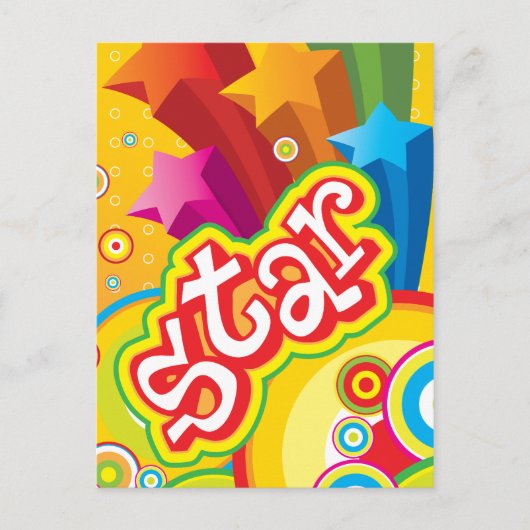 Funky Star Postcard Postkarte (Vorderseite)