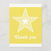 Funky Star Sweet 16 Flat Vielen Dank Notecard Gelb Postkarte (Vorderseite)