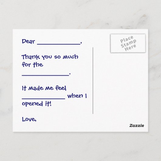 Funky Star tun Sie es selbst Danke Postcard Postkarte (Rückseite)