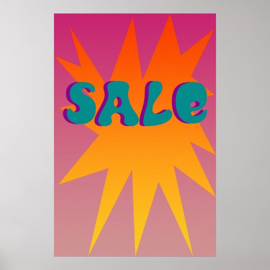 Funky Sternexplosion Sale Sign Poster (Vorne)